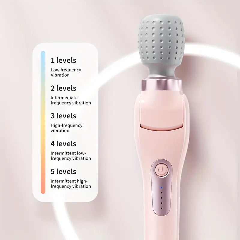 180° Foldable Handheld Massager – 5-Speed USB Rechargeable Full Body Massage Wand